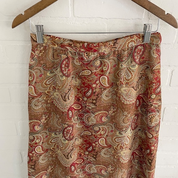 Vintage handmade Midi skirt Paisley print Boho Folk Hippie Gypsy Whimsy L - Picture 3 of 8